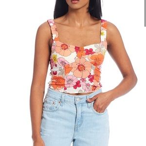 Honey & Sparkle Floral Cropped Top Sz L